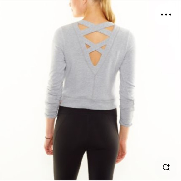 Alo Yoga, Gray Women's Top with Lattice Back, Size Small - Picture 1 of 5